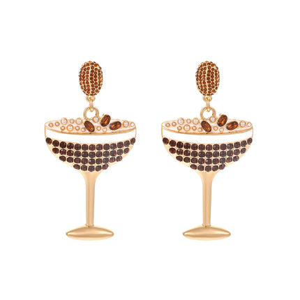 Madison Tyler Espresso Martini Earrings Luxury Coffee Bean Drink Glass