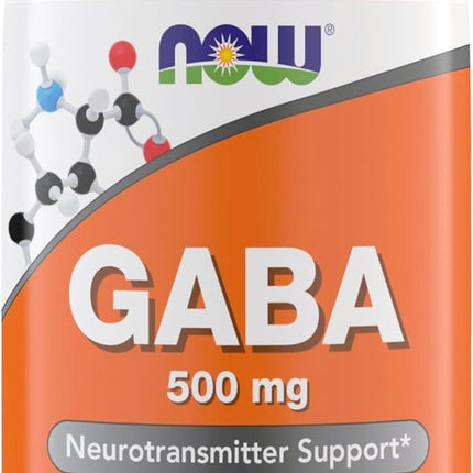 NOW Foods Supplements, GABA (Gamma-Aminobutyric Acid) 500 mg + B-6, Natural Neurotransmitter*, 300 Veg Capsules