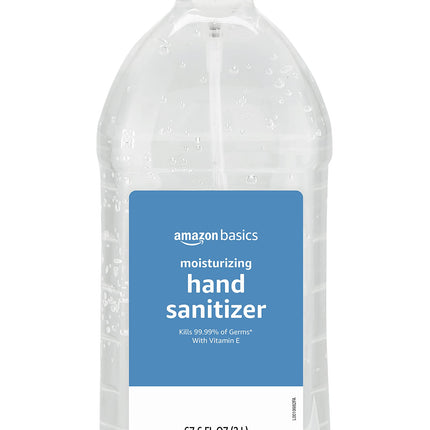 Amazon Basics Hand Sanitizer, Original Scent, Contains 62% Ethyl Alcohol, Moisturizing Formula, 67.60 fl oz, Pack of 1 (Previously Solimo)