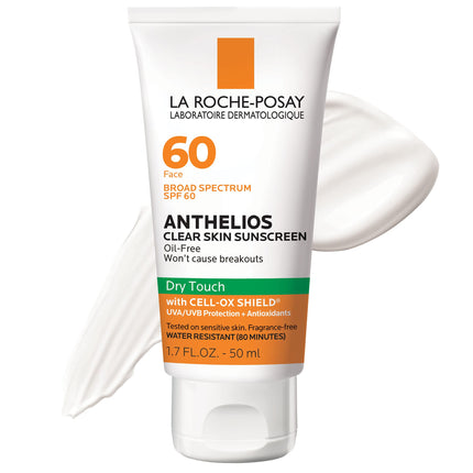 La Roche-Posay Anthelios Clear Skin Oil Free Face Sunscreen, SPF 60 1.7oz