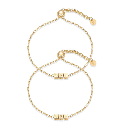 PAVOI Adjustable Bracelet Set, 14K Gold Plated, Yellow Gold