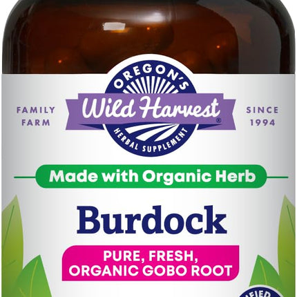 Oregon's Wild Harvest Burdock Organic Traditional Herbal Supplement Non GMO and Gluten Free | Vegan Capsules, 90 Count