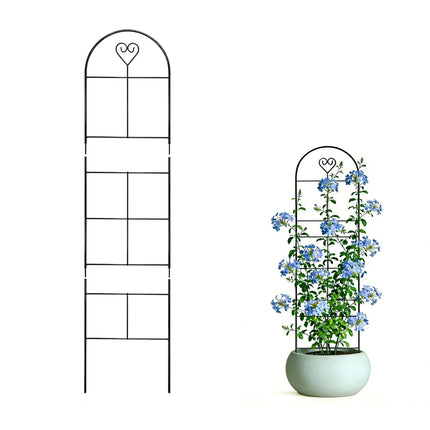 46.6" Metal Garden Trellis, 3-Section Plant Trellis for Climbing Plants Indoor & Outdoor, Plant Support for Large Pots, Grow Bags & Raised Beds, Roses, Tomato Plants & Vines, 1 Pack, Black