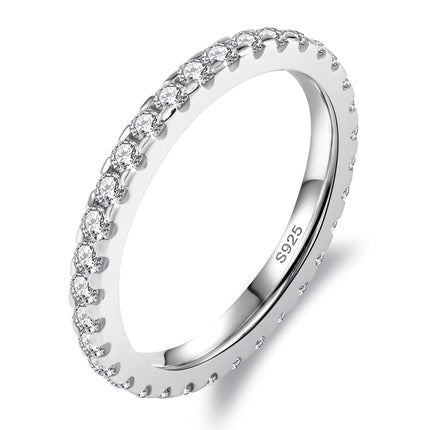 Delzzad Moissanite Wedding Band for Women, Full Eternity Stackable Ring