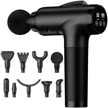 OLsky Massage Gun Deep Tissue 30 Speeds 9 Attachments Handheld (Black)