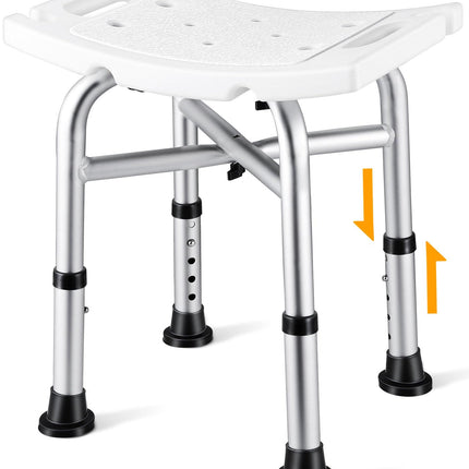 Hiqufet Shower Chair for Inside Shower(500lb), 5 Height Adjustable Shower Stool, Shower Seats for Adults, 3-Minute Quick Assembly, Heavy Duty Shower Bench for Inside Shower to Sit on