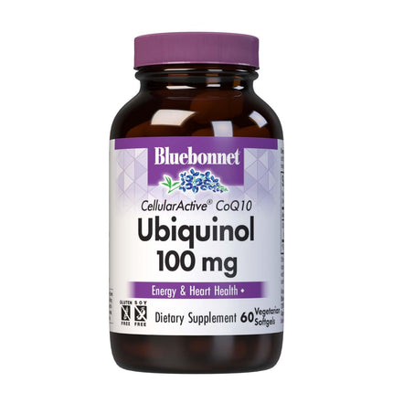 Bluebonnet Cellular Active CoQ10 Ubiquinol 100mg Powerful Antioxidant Energy & Heart Health Supplement for Women & Men - High Absorption Kaneka - Non-GMO Soy-Free - 60 Vegetarian Softgels