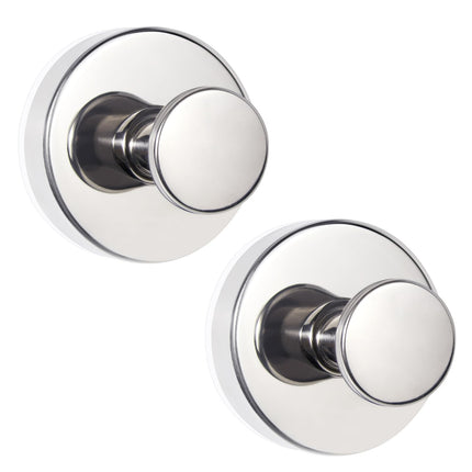 ZESLMG Suction Cup Hooks for Shower, Chrome Wreath Hangers for Front Door Glass Window Bathroom Kitchen Wall, Removable Towel Holder Bath Robe Loofah Coat Hooks No Damage for Hanging, 2 Pack