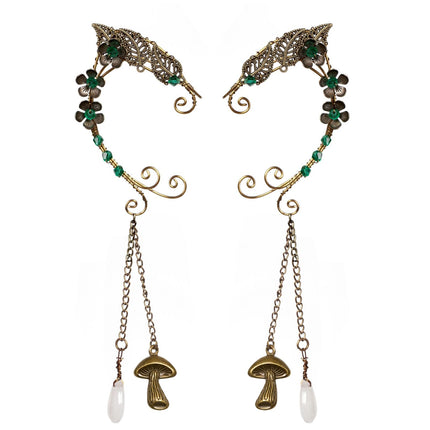 OwMell Fairy Elf Ear Cuffs, Handcraft Ear Clips Wrap Earrings, Non-Pierced