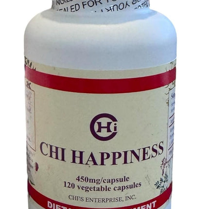 Chi Happiness – 120 Vegetarian Capsules, 450mg Each – Herbal Supplement with Anemarrhena Asphodeloides, Hypericum Perforatum, and Lilium Brownii