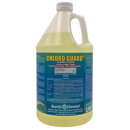 Quality Chemical Chloro-Guard Chlorine Low Temp Dish Sanitizer for Machine Dishwashing, Bulk Sanitizer - Gallon Refill for Cleaning and Sanitizing 128 oz (pack of 1)