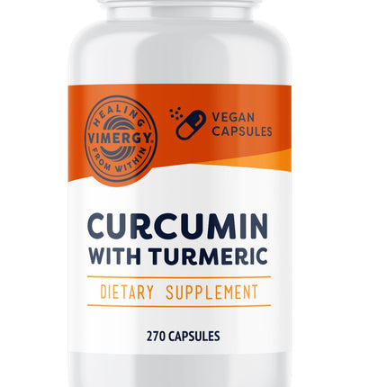 Vimergy Curcumin with Turmeric Capsules – Promotes Bone Health & Mobility* – Supports Memory & Brain Function* – Kosher, Vegan & Gluten-Free – (270 ct.)