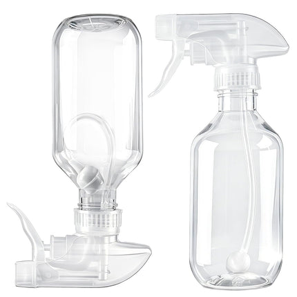 TERESRY 2 Pack 360° 10oz Spray Bottles with Adjustable Spray Nozzles Clear