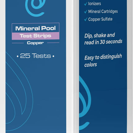 Copper Test Strips for Pool Ionizers, Mineral Cartridges, Copper Sulfate and Copper Algaecides