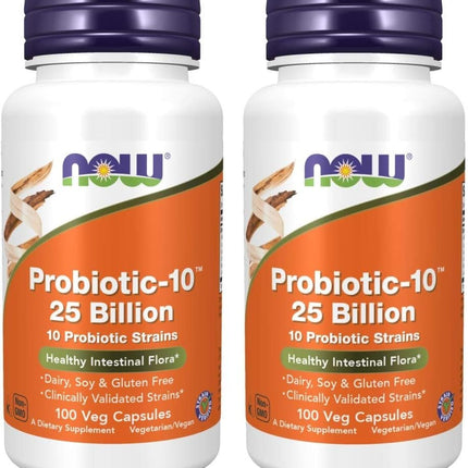 Now Foods Probiotic-10 25 Billion, 100 Count (Pack of 2)