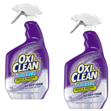 OxiClean plus Bleach, No Drip Foam, Mold & Mildew Bathroom Stain Remover 30 fl oz. 2 Pack
