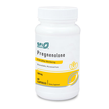 Klaire Labs SFI Health Pregnenolone - May Support Memory, Mood & Energy for Adults - 100mg Derived from Wild Yam - Bioavailable & Micronized for Enhanced Absorption - Hypoallergenic (60 Capsules)