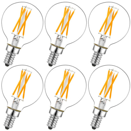 LiteHistory G16.5 E12 Candelabra Bulb 40 watt,Warm Light Bulbs,2700K,6Pack