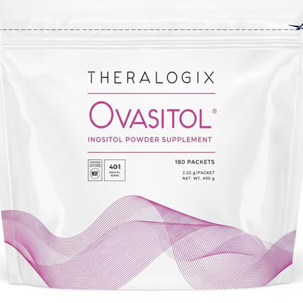Theralogix Ovasitol Inositol Powder Packets - 90-Day Supply - Myo-Inositol & D-Chiro Inositol for Hormone Balance & Ovarian Function Support* - NSF Certified - 180 Packets