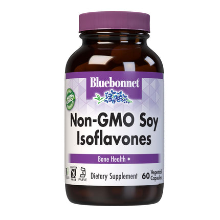 Bluebonnet Nutrition Non-GMO Soy Isoflavones, Bone Health*, Vegan, Kosher Parve, Gluten-Free, 60 Vegetable Capsules, 60 Servings