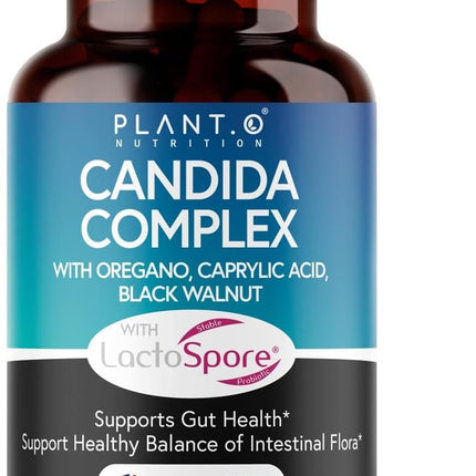 Candida Cleanse Supplement & Yeast Support with Probiotics (LactoSpore®), Oregano Oil, Caprylic Acid, Black Walnut – Advanced Gut Health, Digestive Enzymes, pH Balance for Women and Men – 60 Capsules