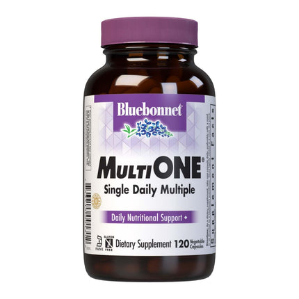 Bluebonnet Nutrition Multi One (With Iron) Vegetable Capsules, Complete Full Spectrum Multiple Vitamin Supplement, B Vitamins, Gluten & Milk free, kosher, 4 Month Supply, 120 Count