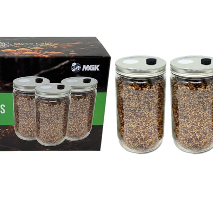 Myco Labs Premium Quick Colonizing 32oz 5-Grain Mushroom Spawn Jars (3-PACK)