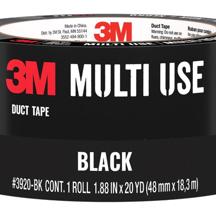 3M Heavy Duty Duct Tape Black, 1.88 in x 20 yd, 1 Roll, 2120-BK