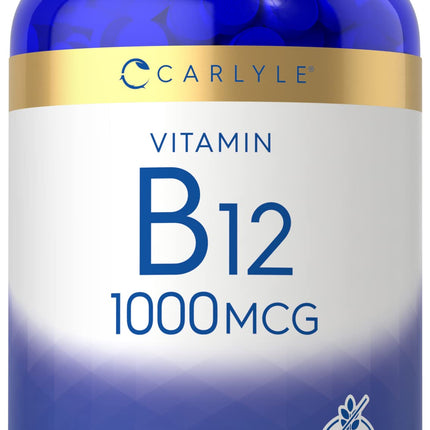 Carlyle Vitamin B12 1000 mcg | 400 Tablets | Vegetarian, Non-GMO, Gluten Free Supplement