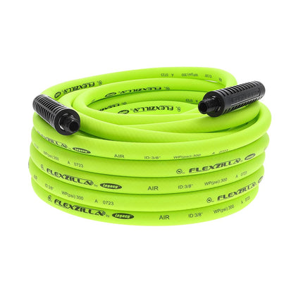 Flexzilla Air Compressor Hose, 3/8 in. x 50 ft., 1/4 in. MNPT Fittings, No-Kink, All Weather, Lightweight, Premium Hybrid Polymer, 300 PSI, ZillaGreen