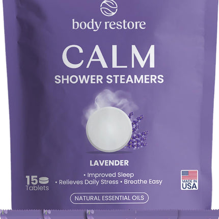 BodyRestore Shower Steamers Aromatherapy, Self Care Gifts, Calm 15 Pack