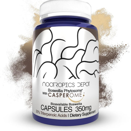 Nootropics Depot Boswellia Phytosome Capsules | 350mg | Casperome | 25% Triterpenoic Acids | Boswellia serrata | Frankincense | Joint Health | 30 Count