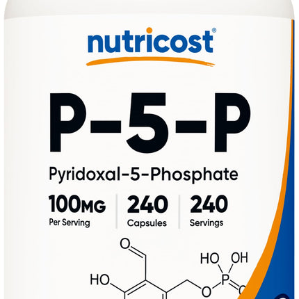 Nutricost P5P Vitamin B6 Supplement 100mg, 240 Capsules (Pyridoxal-5-Phosphate) - Vegetarian Friendly, Non-GMO, Gluten Free