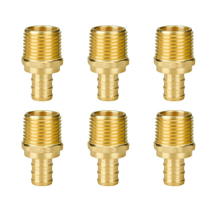 SUNGATOR 6-Pack 1/2" NPT to 1/2" PEX Male Adapter, PEX Fittings 1/2 Inch