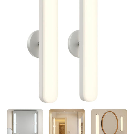 cambk Set of 2 Wireless Vanity Makeup Lights for Mirror, Stick On Rechargeable Light Bar for Bathroom Mirror with 3 CCT&Dimmable, Cordless Battery Operated Touch Control Lighting