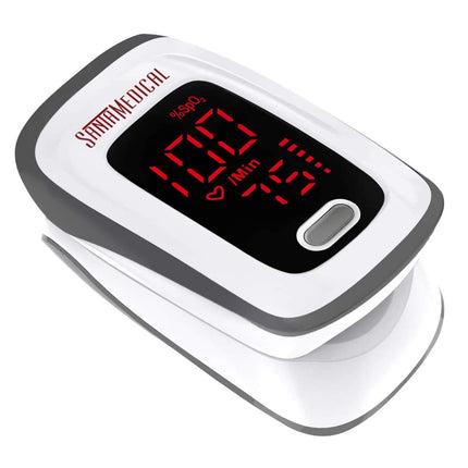 Fingertip Pulse Oximeter, Blood Oxygen Saturation Monitor (SpO2) with Pulse Rate Measurements and Pulse Bar Graph, Portable Digital Reading LED Display, Batteries and Carry Case Included