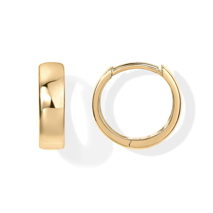 PAVOI Small Huggie Earrings, 925 Silver, Yellow Gold, Size 13 Millimeters