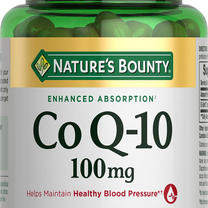 Nature's Bounty CoQ10 100mg for Heart Health Support, Non-GMO Q-Sorb Coenzyme Q-10 Antioxidant Support and Cardiovascular Wellness, Dietary Supplement, Rapid Release Softgels, 45 ct