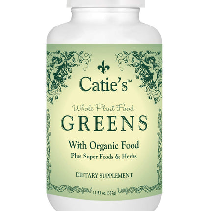 Energy Essentials Catie's Organic Greens - Vegan, Non-GMO - 45 Ingredients! Green Superfood for Optimal Health and Vitality. 30 Servings. 12 oz. Made from Whole Plant Foods!