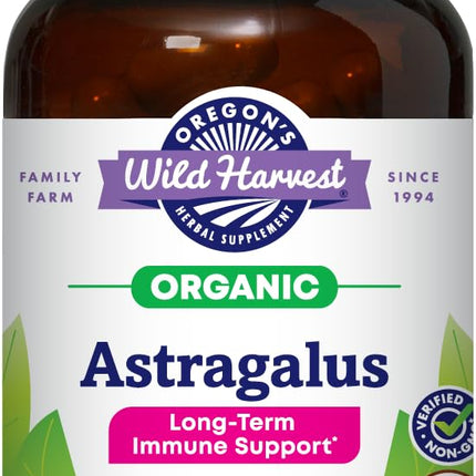 Oregon's Wild Harvest, Certified Organic Astragalus Capsules for Immunity Support, 1125 MGS, 90 Count
