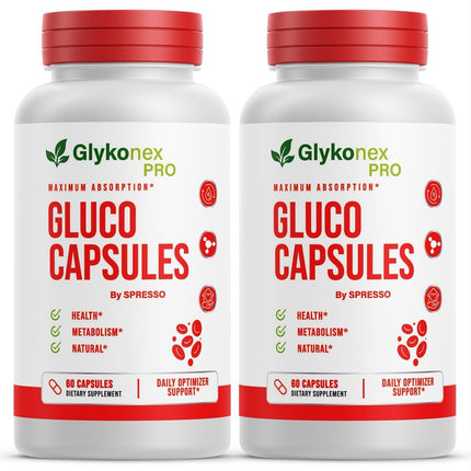 (2 Pack) Glykonex Pro, Official Glykonex Gluco for Wellness (120 Capsules)