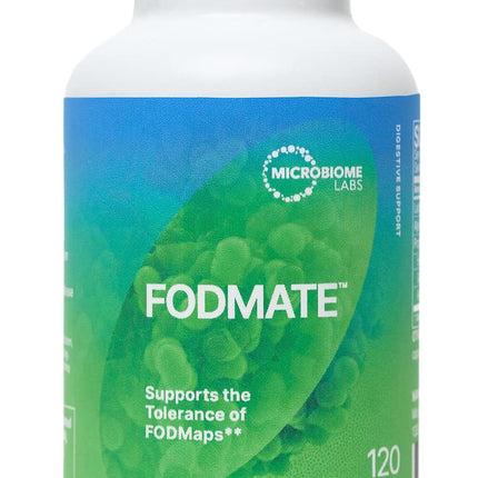 Microbiome Labs FODMATE Digestive Enzymes for Women & Men - Digestive Support for Low FODMAP Protocols & Occasional Bloating, Gas & Stomach Relief (120 Capsules)