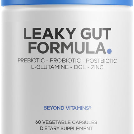 Codeage Leaky Gut Supplement, L-Glutamine, N-Acetylglucosamine, Probiotic, Butyric Acid, Polyphenols, Quercetin, DGL, Marshmallow Root, Berberine, BioPerine, Cinnamon, Vegan, Non-GMO, 60 Capsules