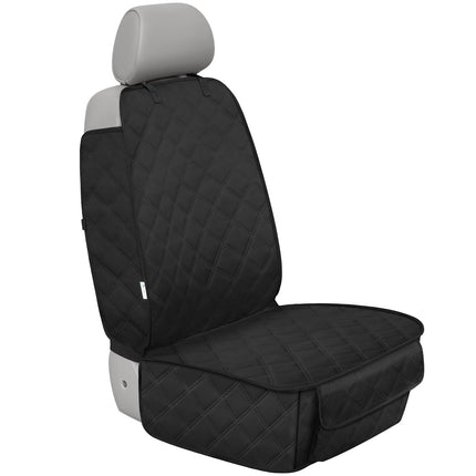 ALLANSING Heavy Duty Front Seat Cover with Side Flaps - Waterproof Secure Fit Captain Seat Protector for Dogs & Humans, Protects from Dirt, Fur, Scratches, Fits Cars, SUVs, Trucks, Minivans(1-Pack)