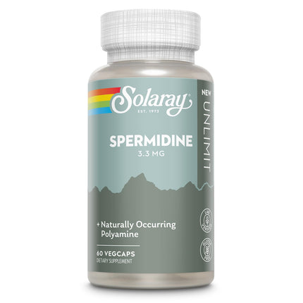 SOLARAY Spermidine 3.3 mg - Spermidine Supplements - Plays a Role in Autophagy and DNA Stabilization - Naturally Occurring Polyamine - Vegan, Gluten Free - 60 Servings, 60 VegCaps