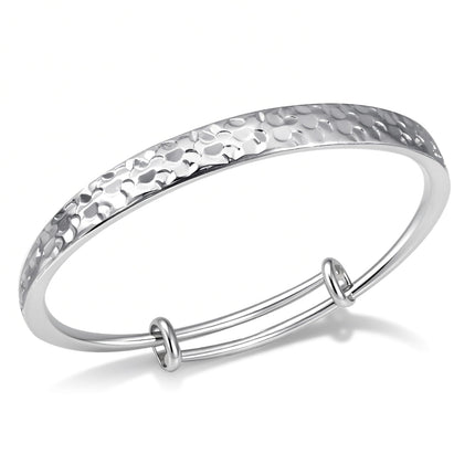Desnuage Hammered Texture Silver Bracelet for Women - Maximum 8 inches Adjustable Silver Cuff Bangle, Elegant Boho Chic Jewelry Gift