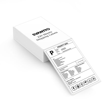 SVANTTO 4x6 Thermal Labels, 220Pcs/Stack, White Shipping Labels