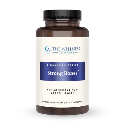 The Wellness Company Strong Bones | 60 Capsules (1-Month Supply) | Made with Key Minerals to Help Build Bone Strength | Non-GMO, Vegan, Gluten Free | for Supporting Bone Strength and Health
