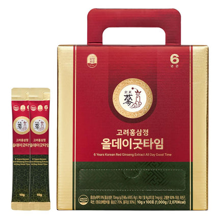 PNBG Red Ginseng Immune Shot - 6 Year Korean Ginseng - Caffeine Free HACCP 100 Sticks