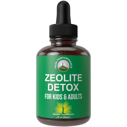 Zeolite Detox for Kids & Adults with Cilantro - Volcanic Mineral from Idaho USA - Zeolite Clinoptilolite Liquid Drops Gentle Cleanse Supplement with Vitamins B12 & D - Support Focus, Energy, Speech